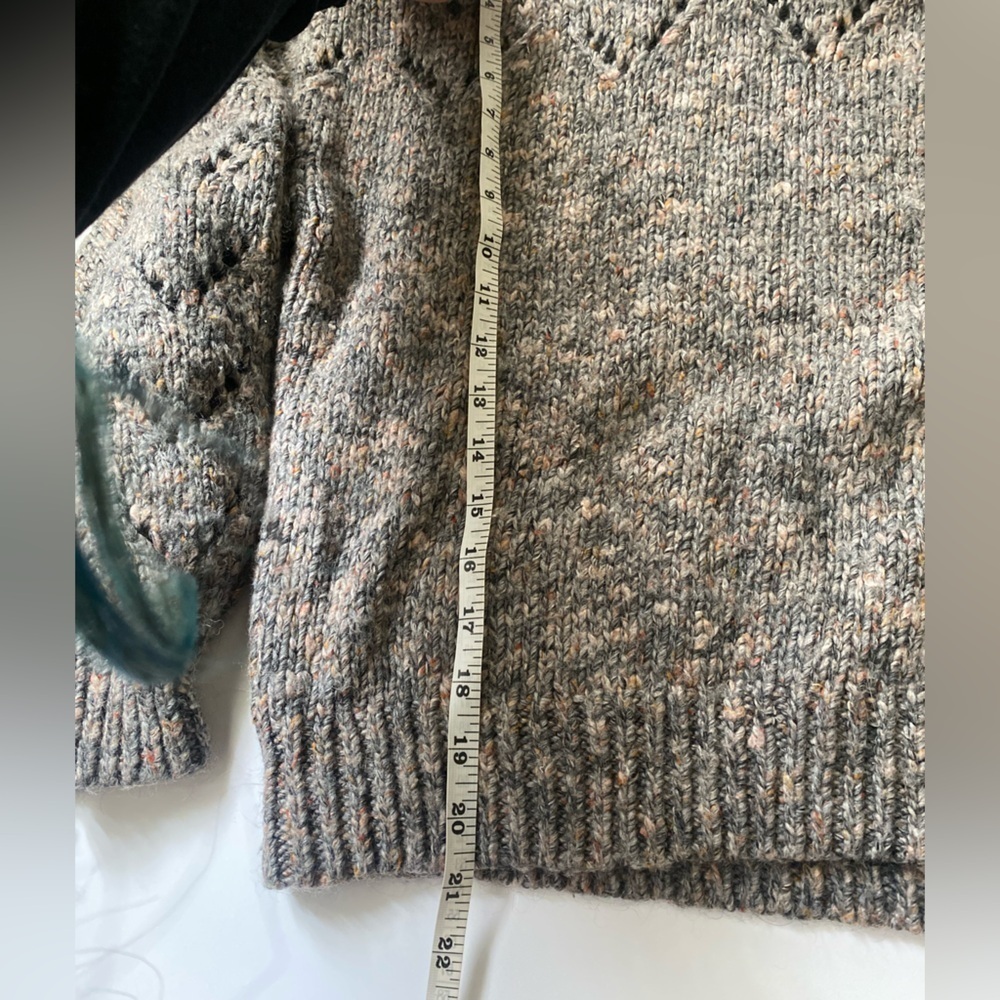 Madewell pointelle bubble sleeve pullover L - Picture 6 of 8